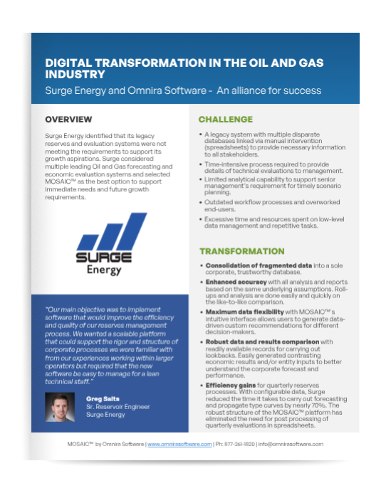 MOSAIC - Surge Energy Case Study