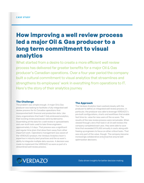 VERDAZO - Impact of Improving a Well Review Process Case Study